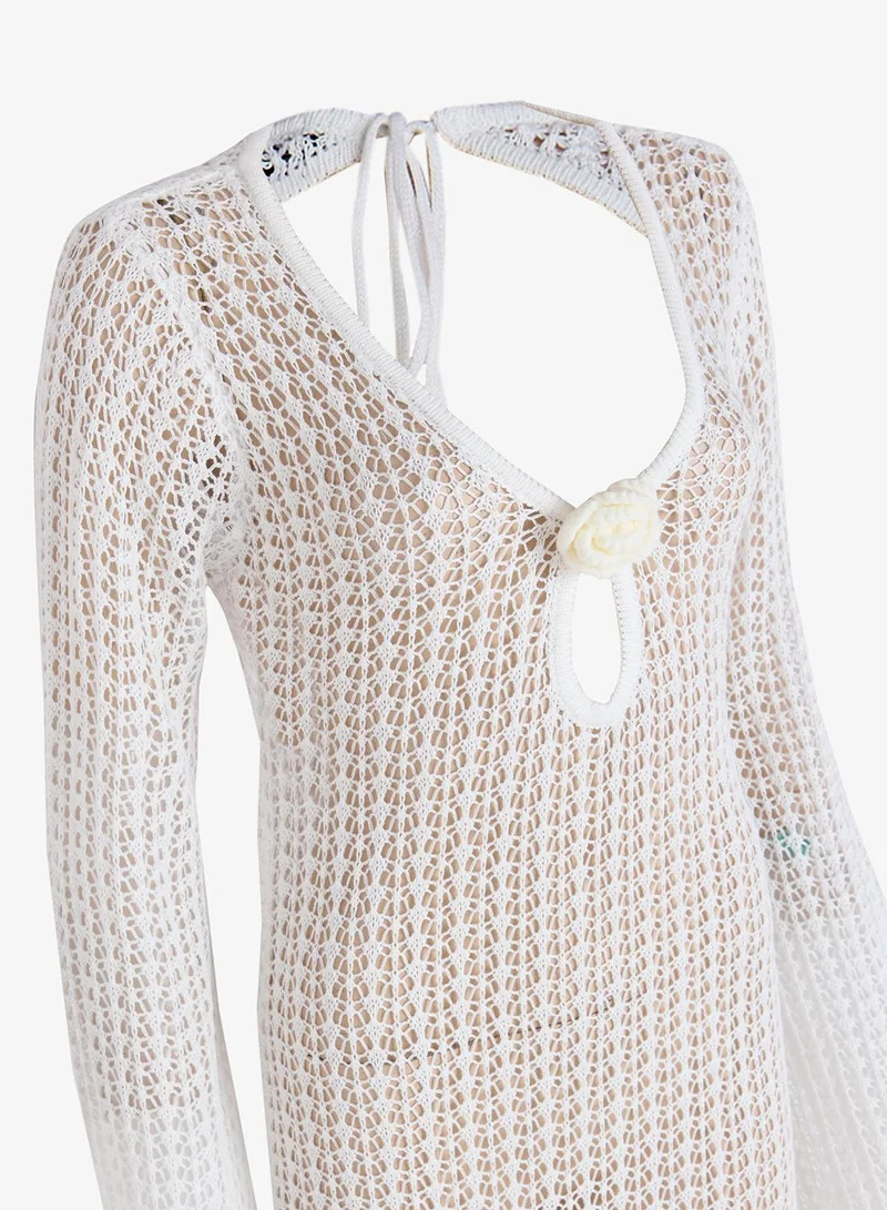 Ginger  Crosage Detail Crochet Beach Dress for Women | Best Price UAE
